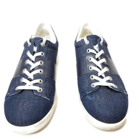 Sam Edelman men Denim navy blue Lace-Up Sneakers Size 10 Blue & White - Picture 7 of 10